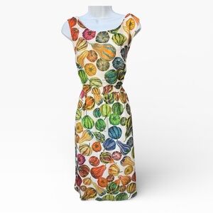 ModCloth Midi A-Line Dress 3X Pumpkin Patch Print gourds sleeveless fit n flare